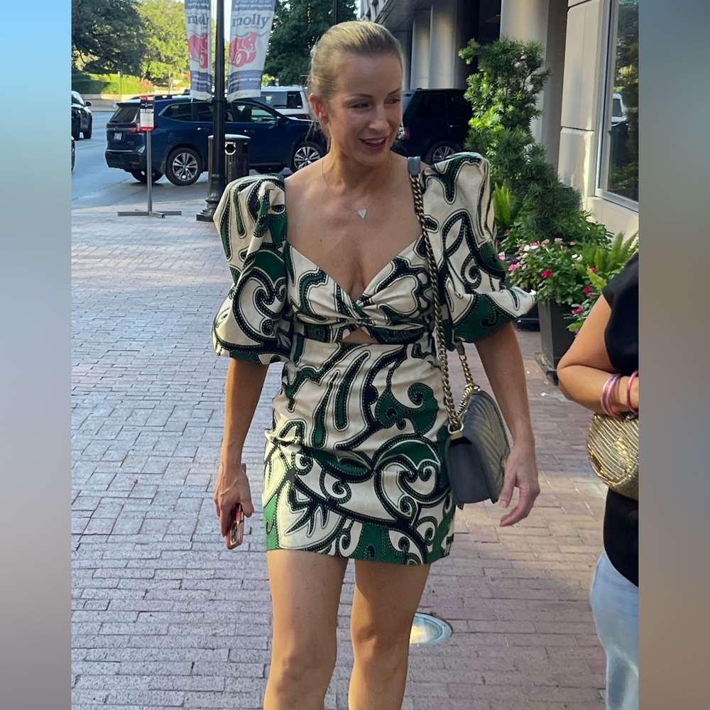 Alexis Green and Black Textured Dress
